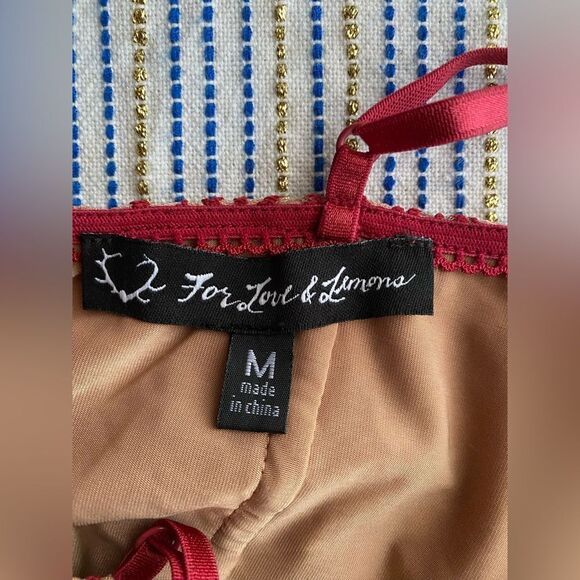 For Love And Lemons Vika Mini Dress Size M Lace Red rods on top - Picture 8 of 17